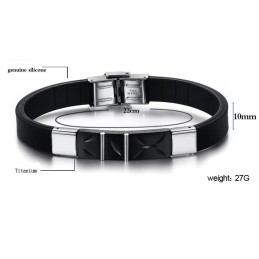 Dronningen Af Kvalitets Sort Titanium Silikone Armbånd