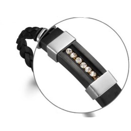 Pålidelig Omdømme Sort Titanium Læderarmbånd Til Mænd