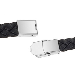 Pålidelig Omdømme Sort Titanium Læderarmbånd Til Mænd