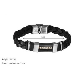 Pålidelig Omdømme Sort Titanium Læderarmbånd Til Mænd