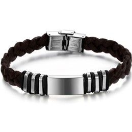 Pålidelig Kvalitets Brun Titanium Læderarmbånd