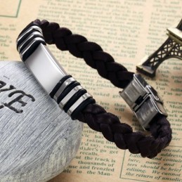 Pålidelig Kvalitets Brun Titanium Læderarmbånd