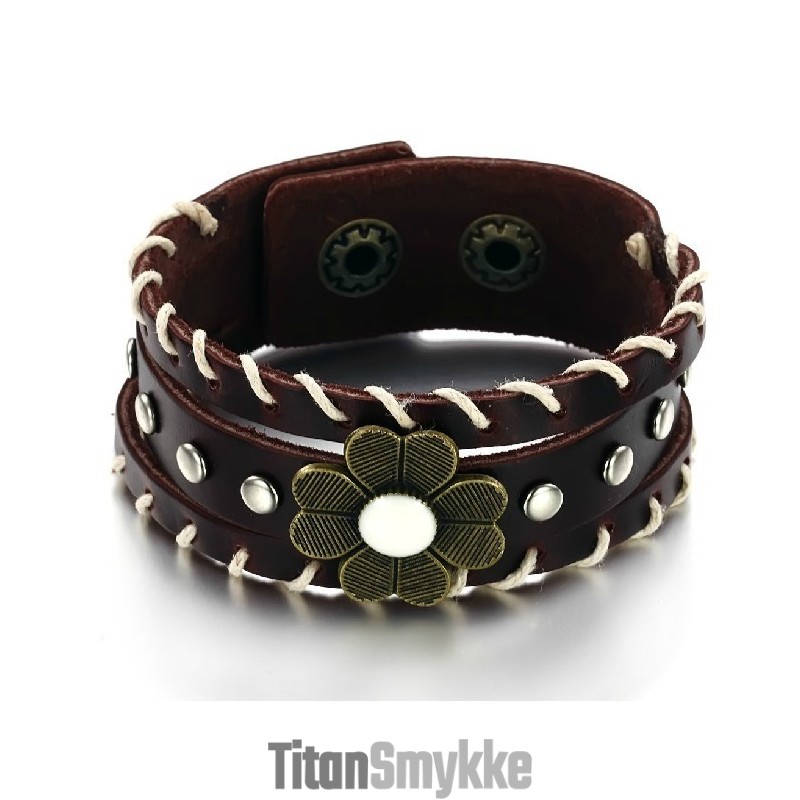 Kongen Af Kvantitet Unisex Titanium Læderarmbånd