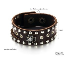 Armbånd I Titaniumlæder Af Høj Kvalitet Med Kryds