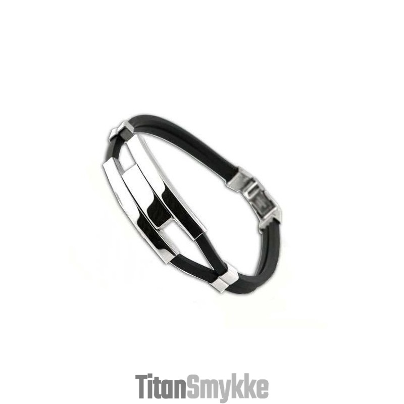 Kvalitets- Og Kvantitetssikret Herrearmbånd I Titanium-Silikone Kvalitets- Og Kvantitetssikret Herrearmbånd I Titanium-Silikone