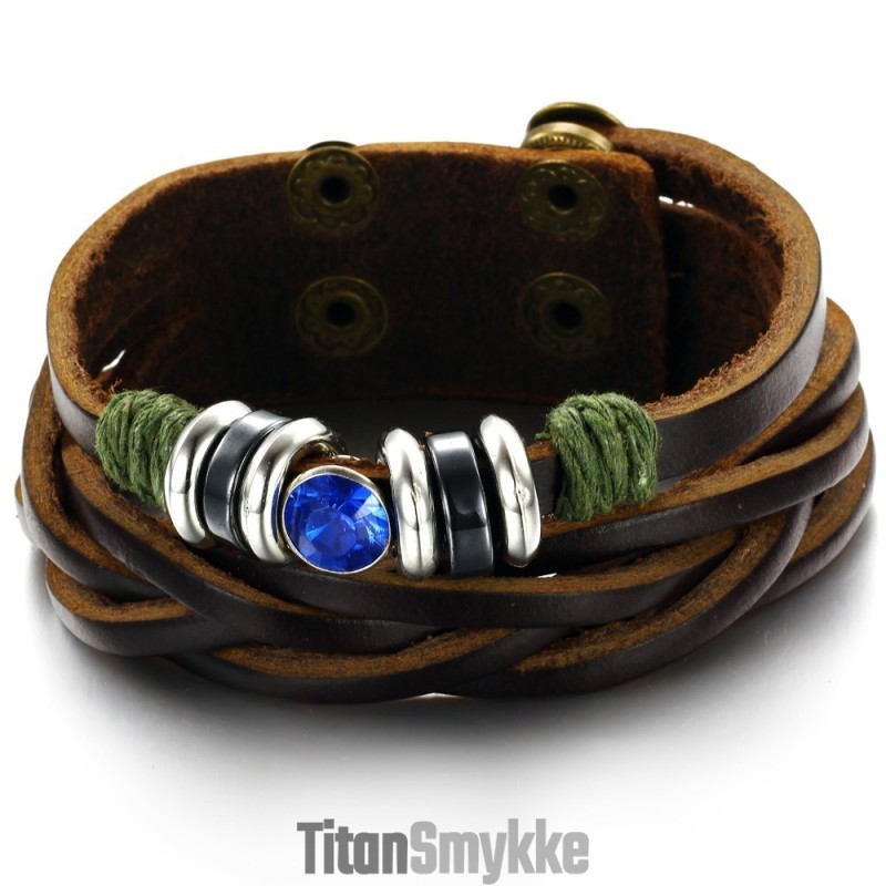 Komplet Specifikation I Titaniumlæderarmbånd Med Rhinsten Komplet Specifikation I Titaniumlæderarmbånd Med Rhinsten