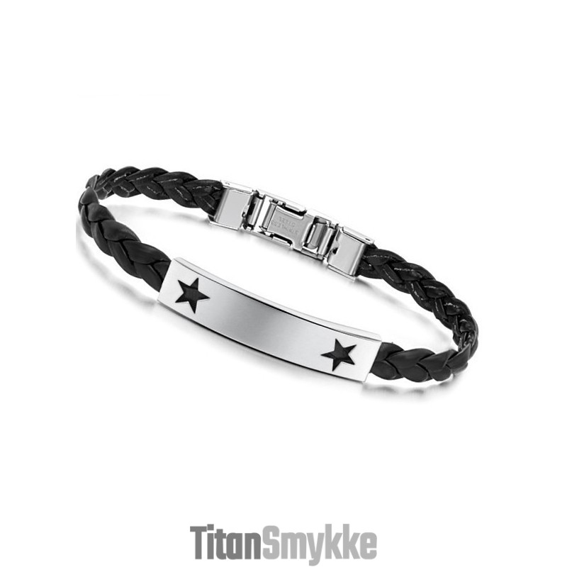 Pålidelig Omdømme Kvindelig Stjerneformet Titanium Læderarmbånd Pålidelig Omdømme Kvindelig Stjerneformet Titanium Læderarmbånd