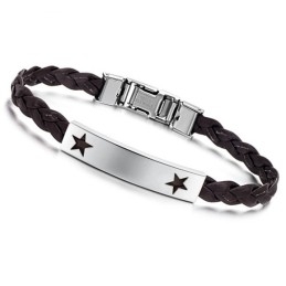 Pålidelig Omdømme Kvindelig Stjerneformet Titanium Læderarmbånd