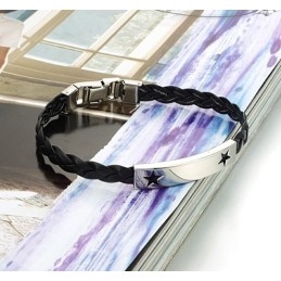 Pålidelig Omdømme Kvindelig Stjerneformet Titanium Læderarmbånd