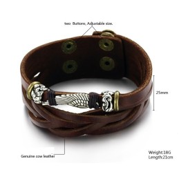 Høj Kvalitet Titanium Læderarmbånd Til Mænd
