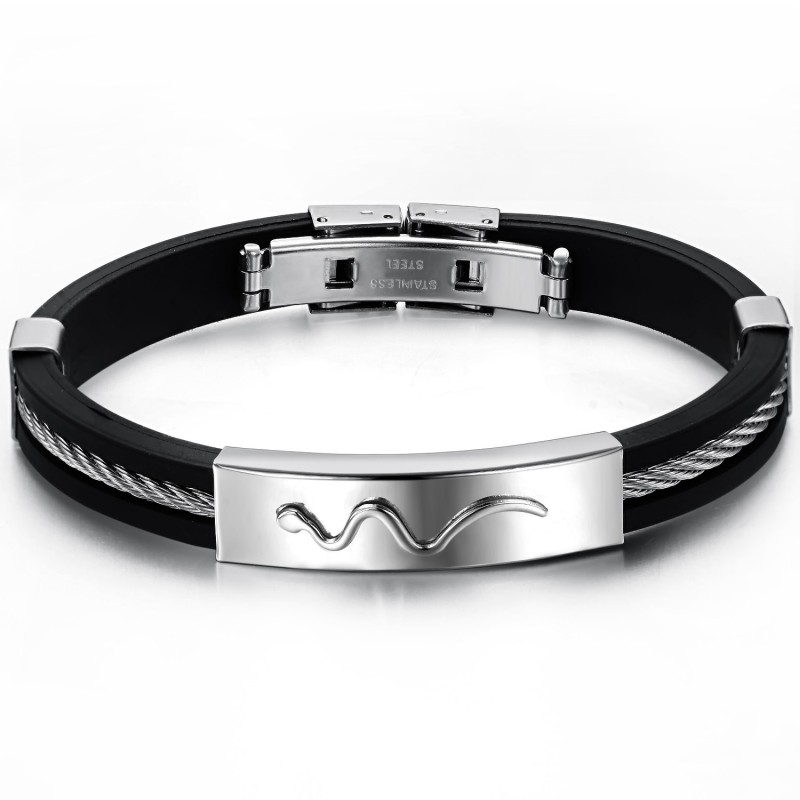 Pålidelig Omdømme Viper Titanium Læderarmbånd Pålidelig Omdømme Viper Titanium Læderarmbånd