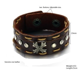 Nyd Et Højt Omdømme I Ind- Og Udland Retro Titanium Læderarmbånd