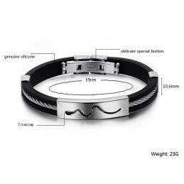Holdbar I Brug Hul Titanium Silikone Armbånd