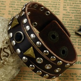Retro Titanium Læderarmbånd Af Høj Kvalitet Med Rhinsten