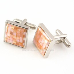 Titanium Pink Naturlige Muslingeskal Manchetknapper