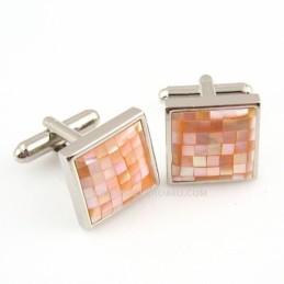 Titanium Pink Naturlige Muslingeskal Manchetknapper