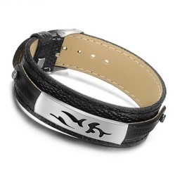 Pålidelig Kvalitets Sort Titanium Pu Armbånd