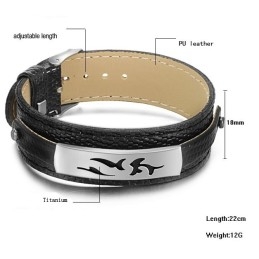 Pålidelig Kvalitets Sort Titanium Pu Armbånd
