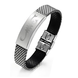 Stabil Kvalitet Scorpion Titanium Læderarmbånd