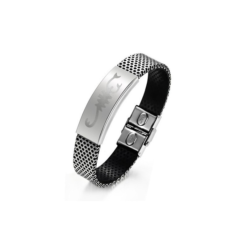 Stabil Kvalitet Scorpion Titanium Læderarmbånd Stabil Kvalitet Scorpion Titanium Læderarmbånd