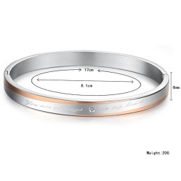 Stabil Kvalitet Titanium Armbånd Til Elskere Med Rhinsten