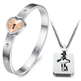 Høj Kvalitet Låsformet Titanium Armbånd Til Elskere