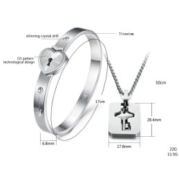 Høj Kvalitet Låsformet Titanium Armbånd Til Elskere