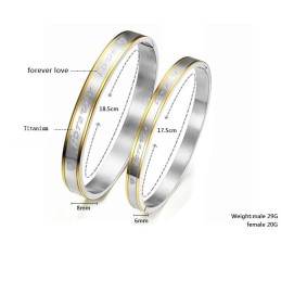 Stabil Kvalitet For Evigt Kærlighed Titanium Armbånd Til Elskere