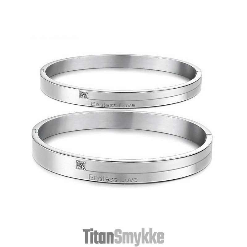 Fremragende Kvalitets Præcis Titanium Armbånd Til Elskere Med Rhinsten