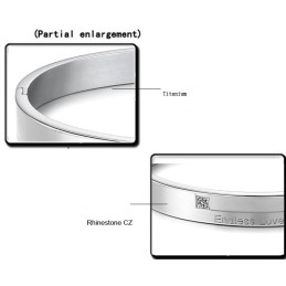 Fremragende Kvalitets Præcis Titanium Armbånd Til Elskere Med Rhinsten