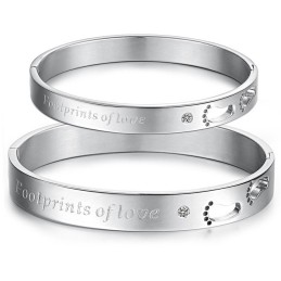 Titanium Armbånd I Fremragende Kvalitet Til Elskere Med Rhinsten