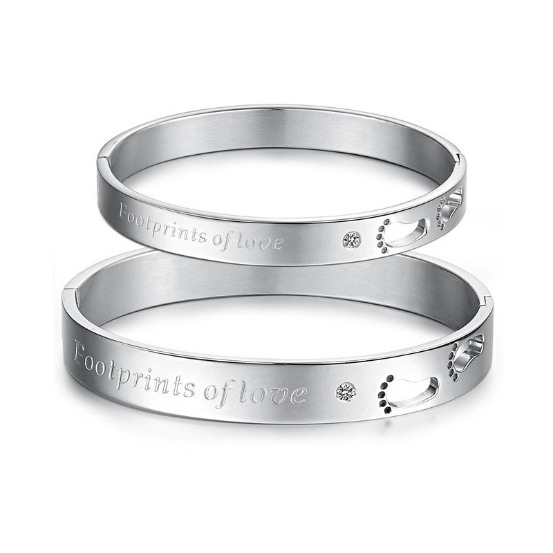 Titanium Armbånd I Fremragende Kvalitet Til Elskere Med Rhinsten
