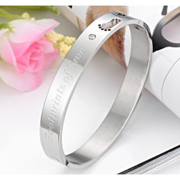 Titanium Armbånd I Fremragende Kvalitet Til Elskere Med Rhinsten