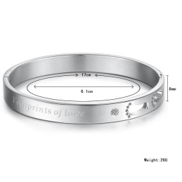 Titanium Armbånd I Fremragende Kvalitet Til Elskere Med Rhinsten