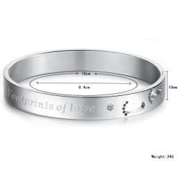 Titanium Armbånd I Fremragende Kvalitet Til Elskere Med Rhinsten