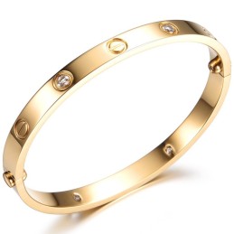 Pålidelig Kvalitets Titanium Armbånd Til Kvinder Med Rhinsten