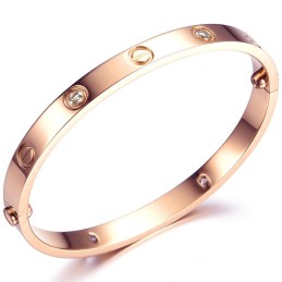 To Have A Long Story Titanium Armbånd Med Rhinsten Til Kvinder