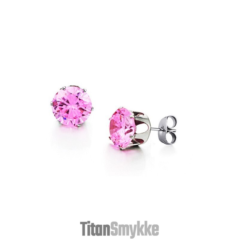 Bredt Udvalg Af Lyserøde Titaniumøreringe Til Kvinder Med Diamanter