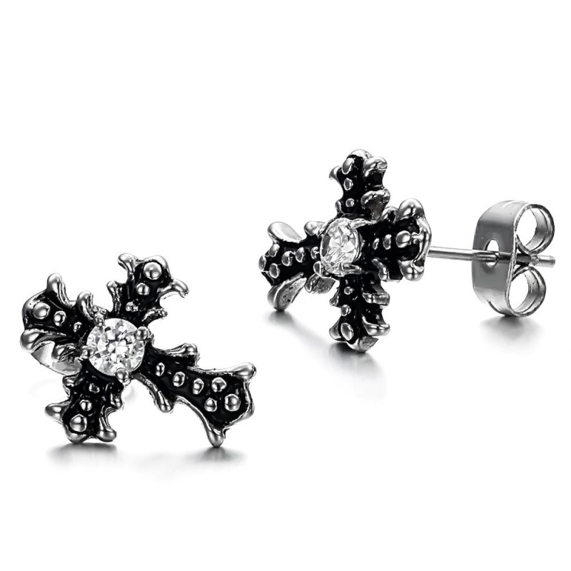 Unisex Kors Titanium Øreringe Af Pålidelig Kvalitet