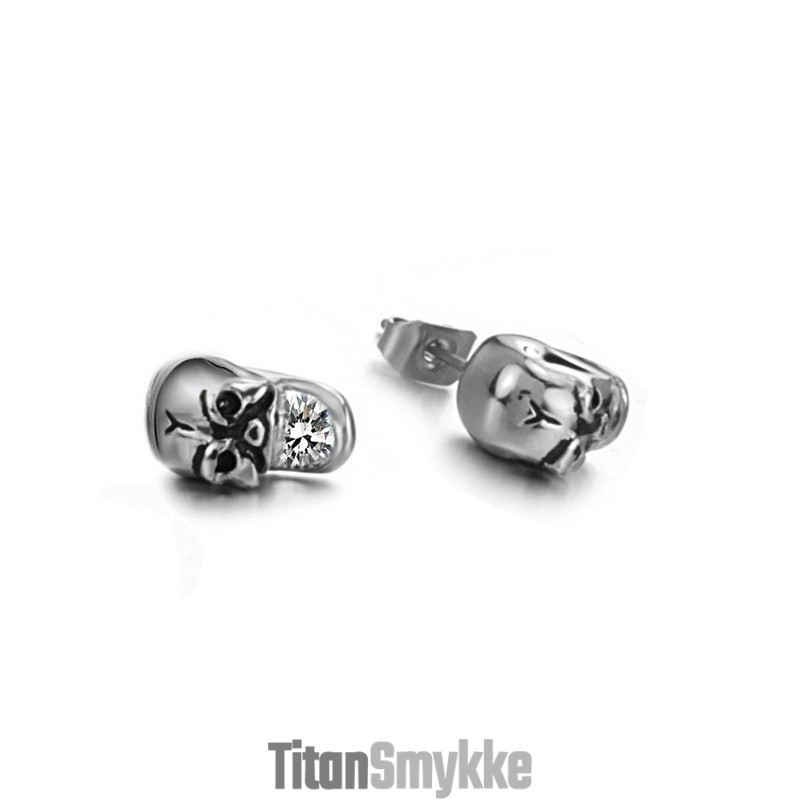 Pålidelige Titaniumøreringe Med Kranium Og Diamanter Til Kvinder