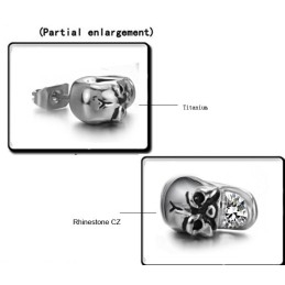 Pålidelige Titaniumøreringe Med Kranium Og Diamanter Til Kvinder