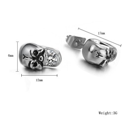 Pålidelige Titaniumøreringe Med Kranium Og Diamanter Til Kvinder