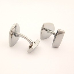 Titanium Og Sort Ip-Belagte Skjoldmanchetknapper
