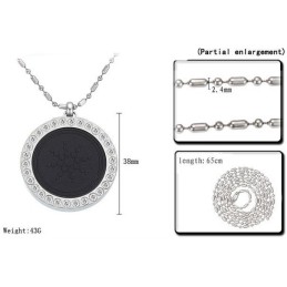 Nem At Bruge Sundheds Titanium Pelelith Halskæde Med Diamant