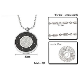Kongen Af Kvantitetssundhed Titanium Pelelith Halskæde Med Diamant