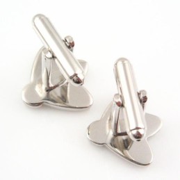 Manchetknapper Med Titanium Og Diamanter I Bi-Stil