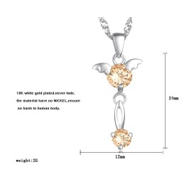 Stabil Kvalitet Lilla Platinbelagt Titanhalskæde Til Kvinder Med Diamanter