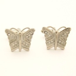 Titanium Sommerfugle Manchetknapper Med Diamanter