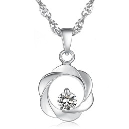 Kvalitets- Og Kvantitetsgaranteret Elegant Platinbelagt Titanhalskæde Med Diamanter Til Kvinder