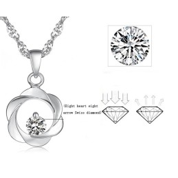 Kvalitets- Og Kvantitetsgaranteret Elegant Platinbelagt Titanhalskæde Med Diamanter Til Kvinder